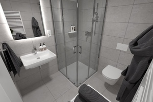 visualization  bathroom 1 + kitchenette