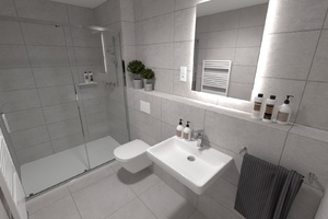 Visualization  bathroom 2 + kitchenette