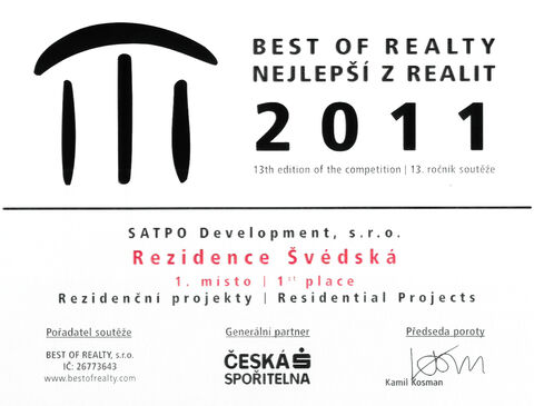 BEST OF REALTY - REALITNÍ PROJEKT ROKU