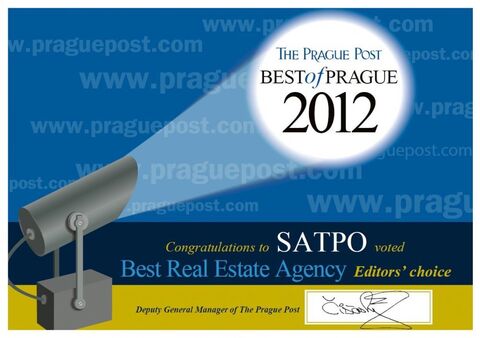 Ocenění „BEST REAL ESTATE AGENCY“ pro SATPO